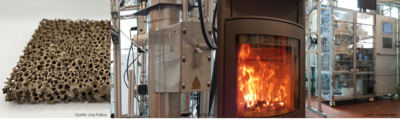 Feuerungsuntersuchung mit Air-liquid-Interface-Expositionssystem am Kaminofen mit Katalysator und E-Partikelabscheider
